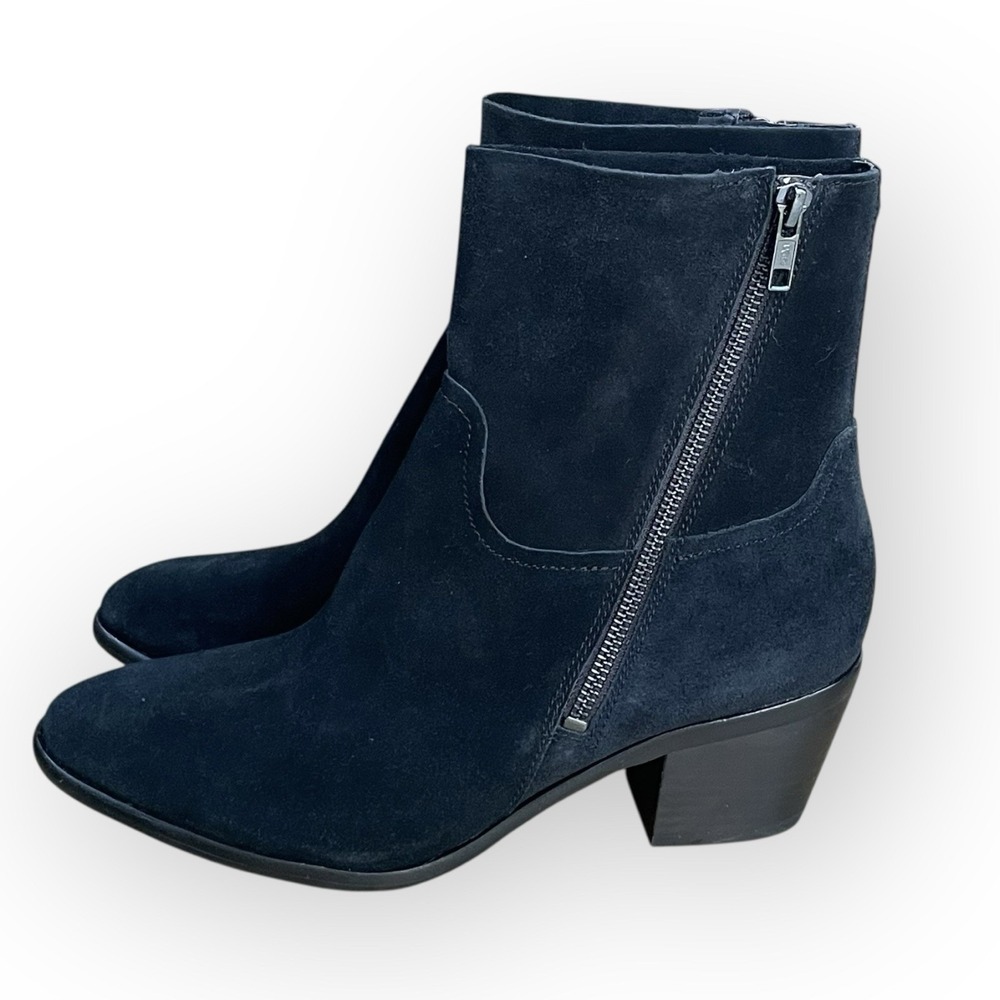 Ugg Minimalist Suede Zip Up Ankle Boots Womens 10 Waterproof Moto Chic Classic